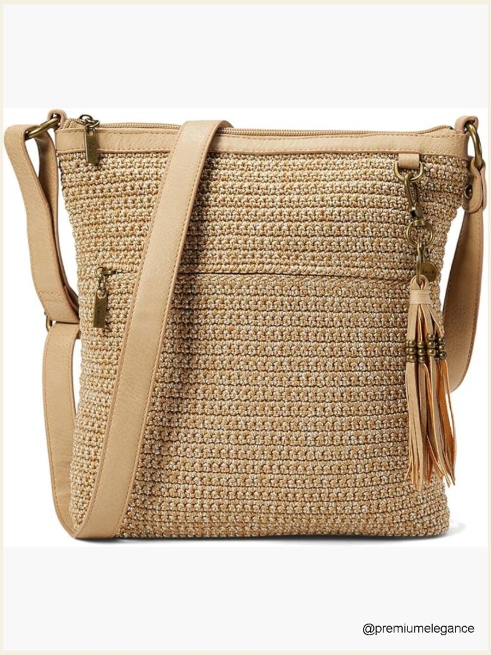 Hand Crochet Crossbody Purse with Adjustable Strap, Recycled Lining
